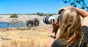Photographer on safari in Kenya